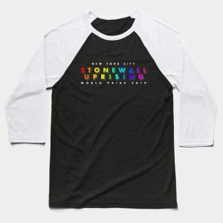 All Black Stonewall Uprising World Pride Tee 2019 Baseball T-Shirt